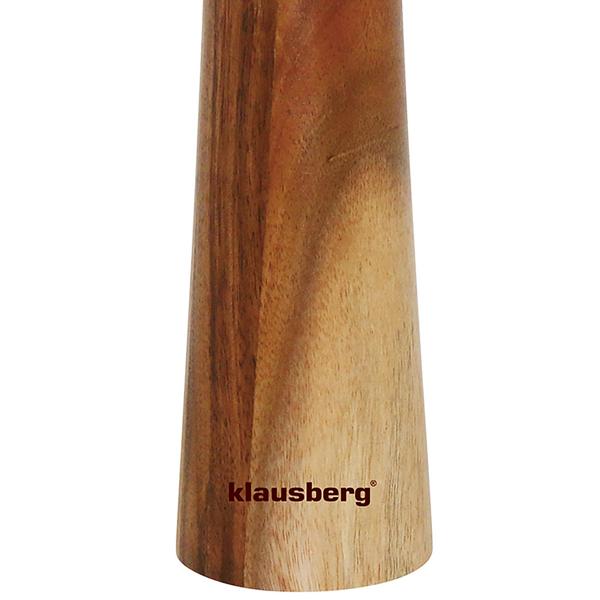 Salz- und Pfeffermühle Akazienholz - Edles Design & Keramikmahlwerk - Einstellbarer Mahlgrad - H 25 x Ø 5.5 cm - Für Salz/Pfeffer