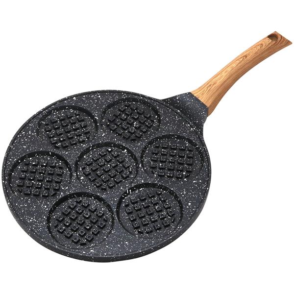 Mini-Waffel-Pfanne (Ø 26,5 cm) mit Antihaft-Beschichtung: Für goldbraune, knusprige Mini-Waffeln – einfache Zubereitung und leichte Reinigung