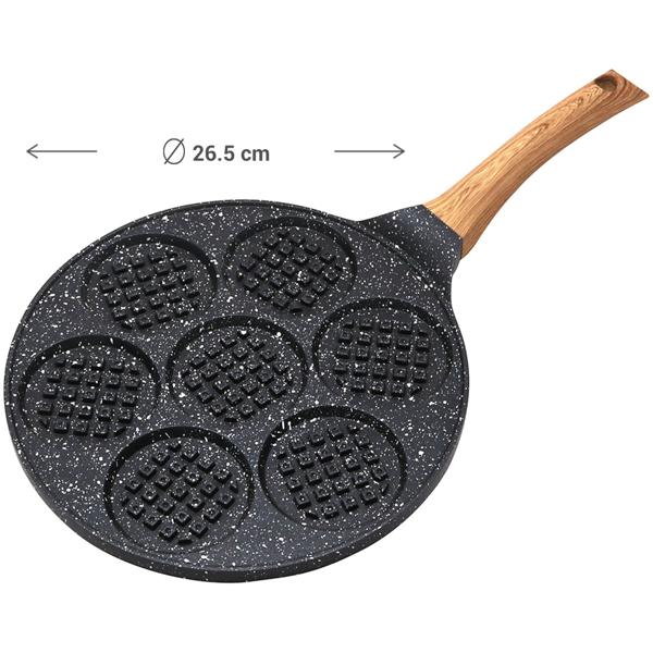Mini-Waffel-Pfanne (Ø 26,5 cm) mit Antihaft-Beschichtung: Für goldbraune, knusprige Mini-Waffeln – einfache Zubereitung und leichte Reinigung