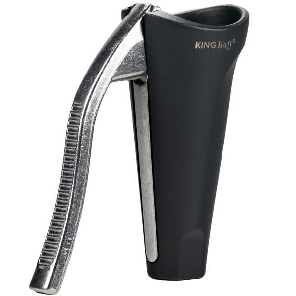 Design-Nussknacker - hochwertiger Nussöffner mit Hebelfunktion für Walnüsse - stilvolles Geschenk - Schwarz-Silber, Ø 5,4 x 11,2 cm