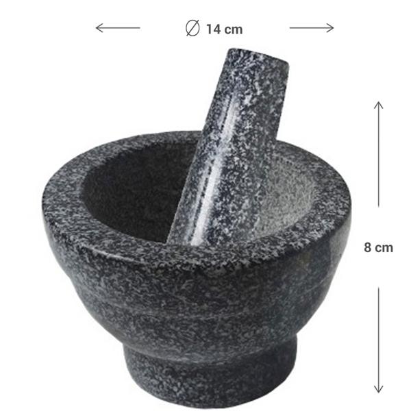 Mörser mit Stössel Set 2-tlg. 14x8 cm - Zerkleinern von Gewürzen, Knoblauch & Gemüse - Für aromatische Sossen - Ideal für jede Küche