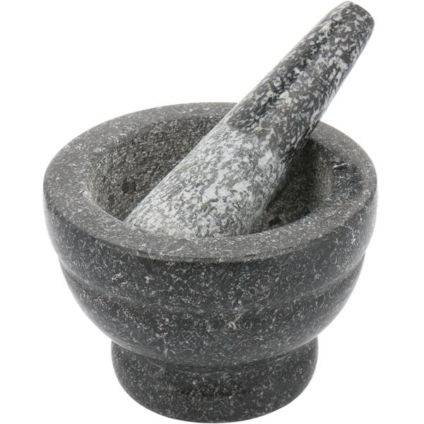 Mörser mit Stössel Set 2-tlg. – Gewürze & Kräuter schonend zerkleinern für intensive Aromen – Ideal für Saucen & Küche – 9.5 x 7 cm dunkelgrau