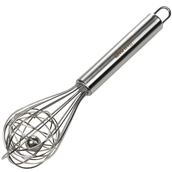 Kugel-Schneebesen Edelstahl - Teig schnell/effizient rühren, für Rührei/Pfannkuchen/Keksteig - Ø 6x21 cm - Spülmaschinenfest & langlebig