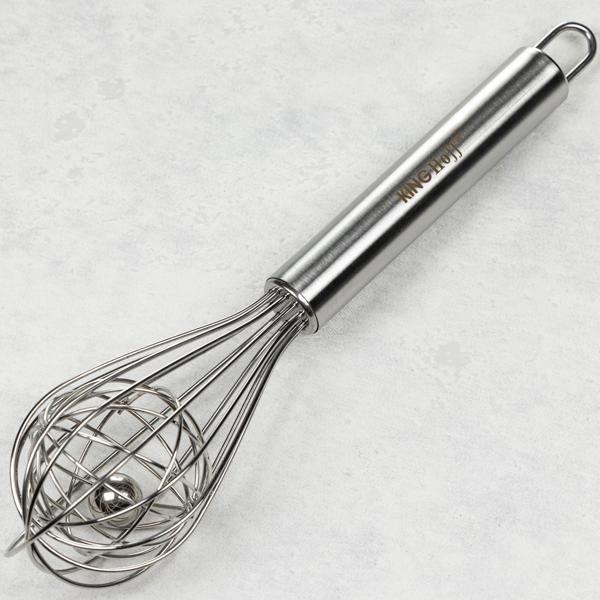 Kugel-Schneebesen Edelstahl - Teig schnell/effizient rühren, für Rührei/Pfannkuchen/Keksteig - Ø 6x21 cm - Spülmaschinenfest & langlebig