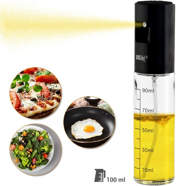 Präziser Ölsprüher, Essig & Öl, 100ml, für Küche & BBQ – Feine Zerstäubung, gleichmässiges Auftragen, Edelstahl und Glas 