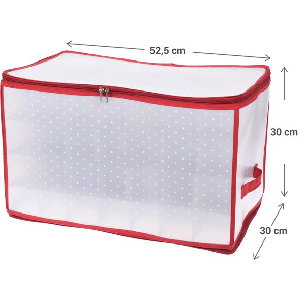 Aufbewahrungsbox für Weihnachtskugeln - 112 Fächer & 2 Griffe - Schutz vor Staub, Feuchtigkeit & Beschädigung - 52,5x30x30 cm