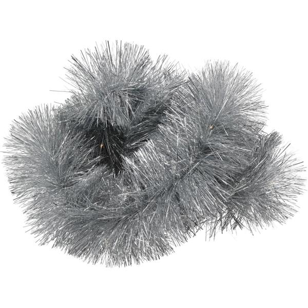 LED-Lametta Girlande Silber 2,7m - Integrierte LED-Beleuchtung & Timer - Weihnachtsgirlande batteriebetrieben IP44 - Weihnachtsbaum Christbaumschmuck