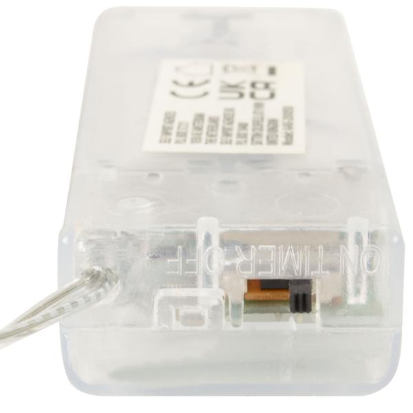 LED-Weihnachtskugel aus Glas - Ø 15 cm, warmweiss mit 15 funkelnden Draht-LEDs - Timer-Funktion für festliche Stimmung - Ideal zum Aufhängen