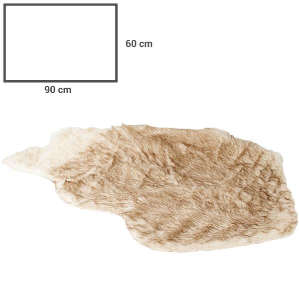 2er-Set Dekoteppich beige: 60x90cm, weiches Kunstfell - flauschiger Teppich, Bettvorleger & Deko – Edle Gemütlichkeit für Ihr Zuhause