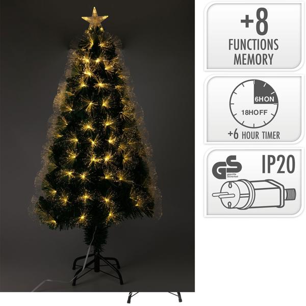Weihnachtsbaum Naturfaseroptik - 60 warmweisse LEDs & beleuchtete Sternspitze - Ideal für gemütliche Adventsstimmung & kleine Räume - H 60 cm - Wiederverwendbar