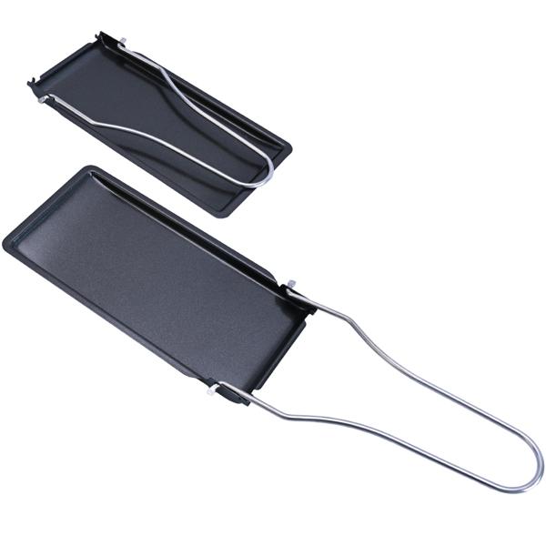 2er-Set Grillpfännchen für Raclette & BBQ – Antihaftbeschichtete Pfännchen mit klappbarem Griff & Holzspatel – Hitzebeständig bis 260 °C
