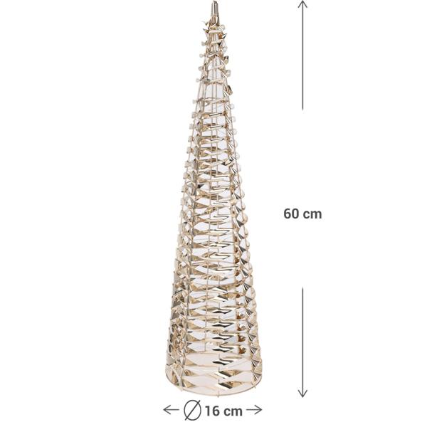 Weihnachts-Lichtpyramide mit Micro LEDs und Timer, gold, H 60 cm