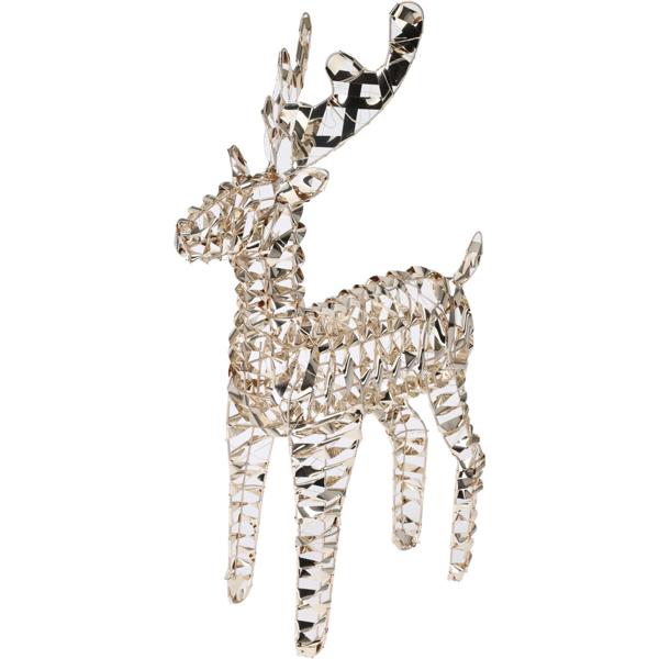 LED-Rentier goldfarben mit 100 Micro-LEDs – stilvolles Ambiente & gemütliches Licht für Ihr Zuhause – 36x14x60cm – IP20 – Batteriebetrieben mit 6/18h Timer