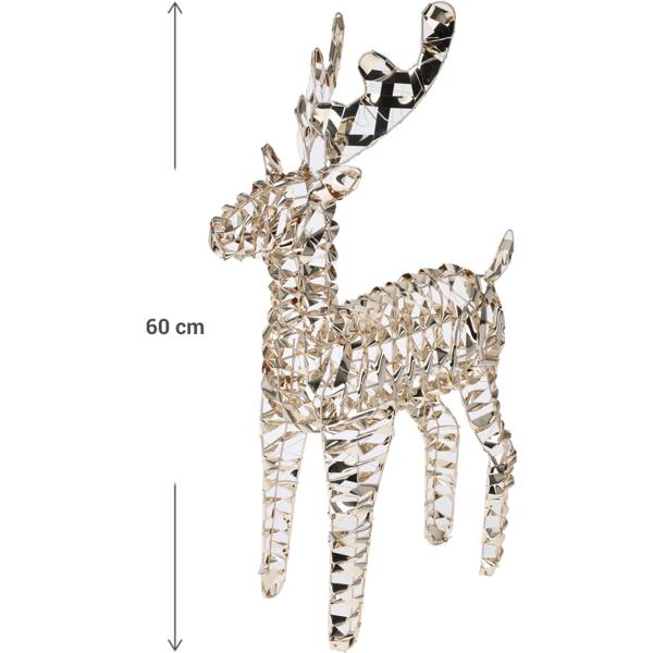 LED-Rentier goldfarben mit 100 Micro-LEDs – stilvolles Ambiente & gemütliches Licht für Ihr Zuhause – 36x14x60cm – IP20 – Batteriebetrieben mit 6/18h Timer