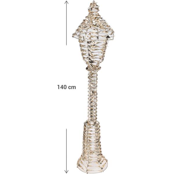 LED-Laterne Goldfarben - 720 Micro-LEDs, Timer, IP44 Spritzwasserschutz - 30x30x140cm Deko für Weihnachten & gemütliches Licht