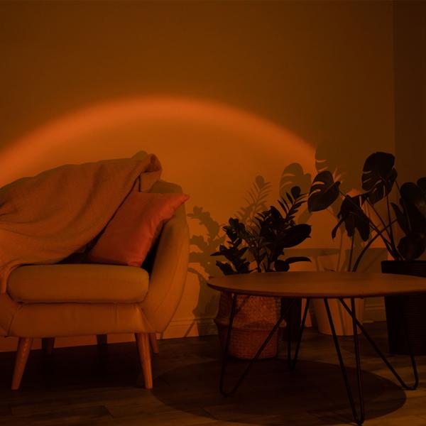 LED Sonnenuntergang Projektionslicht – 180° schwenkbar, Aluminiumgehäuse – stimmungsvolle Beleuchtung für Deko, Fotos & Ambiente – modern & langlebig