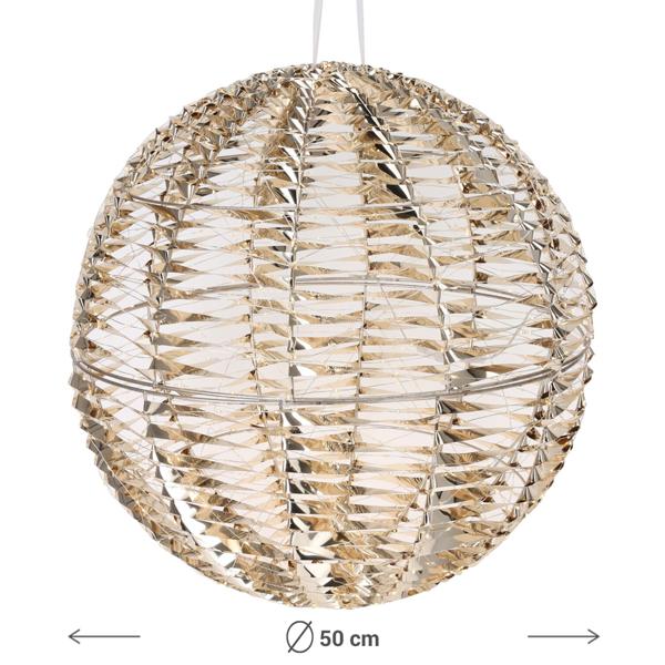 Weihnachtskugel - 960 warmweisse Micro-LEDs, Goldfarben, Ø 50 cm - Stilvolles Weihnachtsambiente, Batteriebetrieben mit Timer, IP44 Spritzwassergeschützt