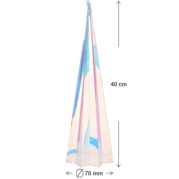 2er-Set Regenbogen-Pyramide mit sternförmigem Sockel - 40/50 kaltweisse Micro-LEDs, Timer (6/18h) - Deko für Zuhause & Partys, batteriebetrieben