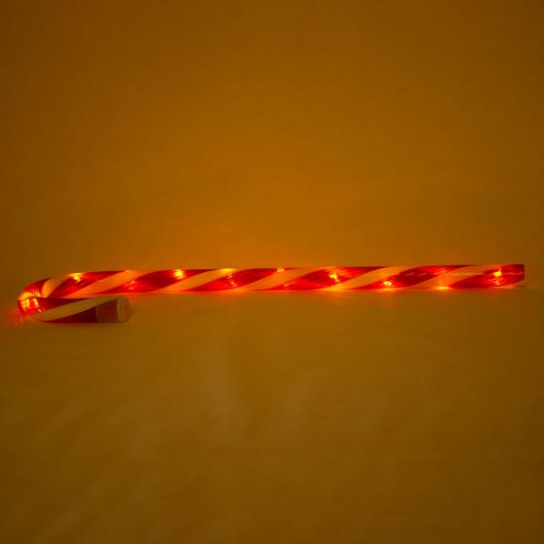 3er-Set LED-Zuckerstange – rot-weisse Weihnachtsdekoration mit 11 warmweissen LEDs – 5 Lichtfunktionen, batteriebetrieben, 13x1.8x45 cm