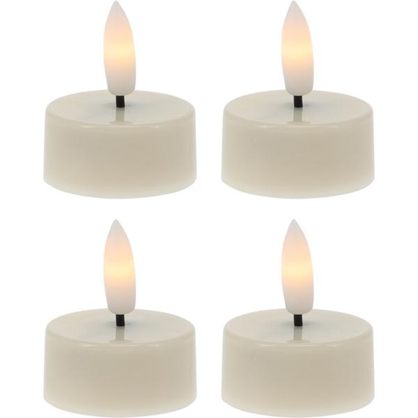 LED-Kerzen-Set flackernd elfenbein/weiss - 3 Wachs-LED-Kerzen 2 Dinnerkerzen 4 Teelichter - Timer- & Fernbedienung - für gemütliches Heim Weihnachten