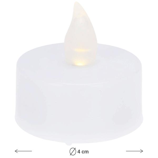 15er-Set LED-Teelichter, weiss mit realistischem Flackern, inkl. Batterien - Klassisch-modernes Design für stimmungsvolle Momente