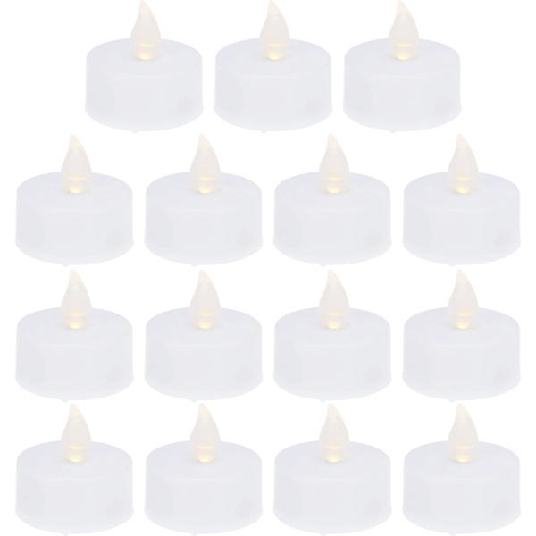 15er-Set LED-Teelichter, weiss mit realistischem Flackern, inkl. Batterien - Klassisch-modernes Design für stimmungsvolle Momente