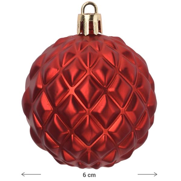 Weihnachtskugeln Set Rot 35 Stk. - Festliche Christbaumkugeln für Weihnachtsbaum & Advent - Ø 6 cm, 5 Designs & Muster - Edle Deko