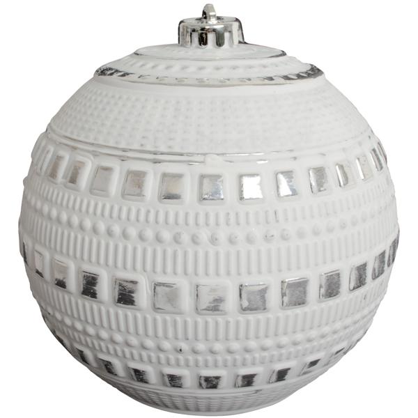 Weihnachtskugeln 4er-Set weiss - Ø 15 cm Christbaumkugeln mit 3 Designs für festliche Weihnachtsdekoration - Edler Baumschmuck Adventszeit Büro Zuhause