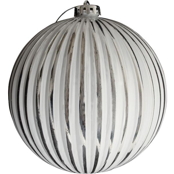 Weihnachtskugeln 4er-Set weiss - Ø 15 cm Christbaumkugeln mit 3 Designs für festliche Weihnachtsdekoration - Edler Baumschmuck Adventszeit Büro Zuhause