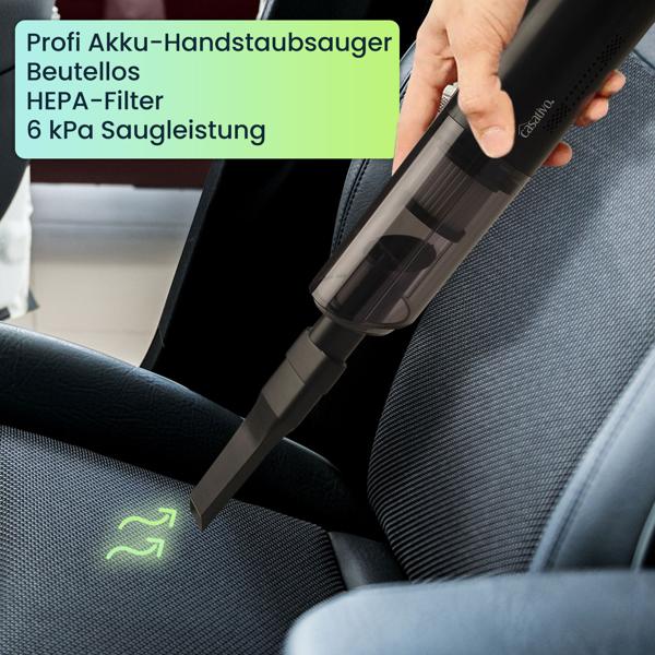 Moderner Profi Akku-Handstaubsauger mit HEPA-Filter, beutellos, starke 6000 Pa, 120 W, USB für Zuhause, Büro, Auto