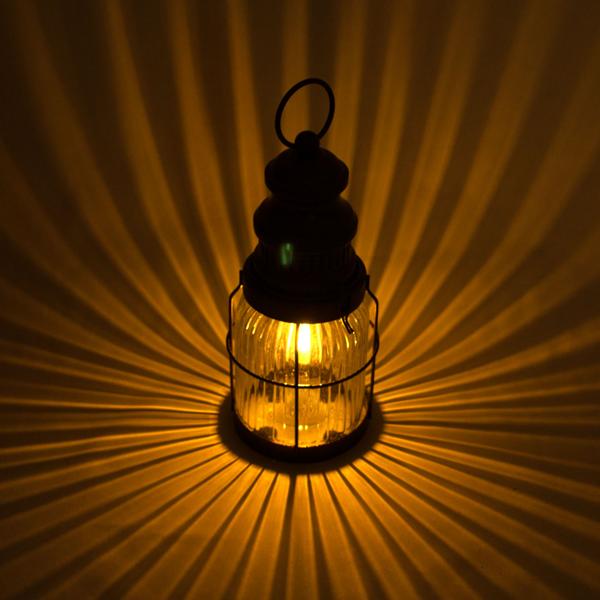 Retro LED-Laterne Industrial Vintage Stil - H29 cm Glas/Metall Bronze/Braun - Kabellos Batteriebetrieben mit Timerfunktion - Ideal für Drinnen & Draussen