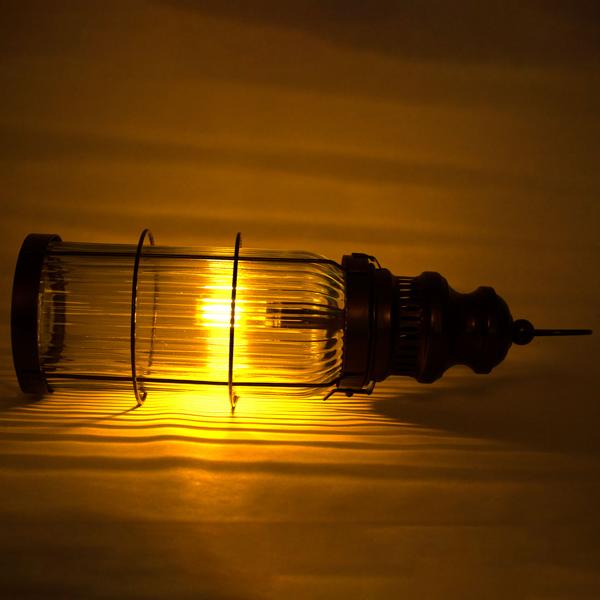 Stilvolle LED-Laterne im Vintage-Look, bronze-braun, H38cm – Batteriebetrieben, für nostalgische Beleuchtung im Industrial-Design