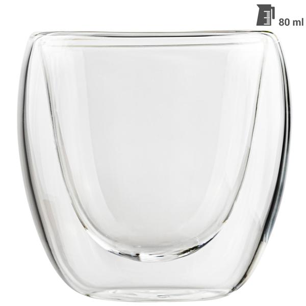 Doppelwandige Espresso Gläser 80ml aus Borosilikatglas, 4er-Set