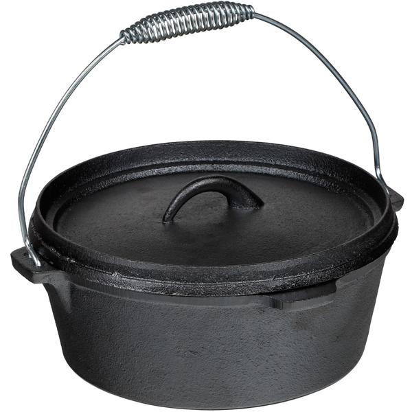 Hochwertiges Gusseisen-Grill-Set, 6-teilig + Holzkiste