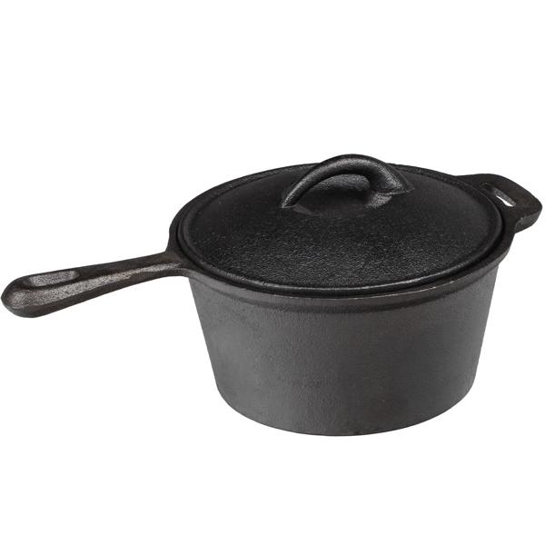 Hochwertiges Gusseisen-Grill-Set, 6-teilig + Holzkiste