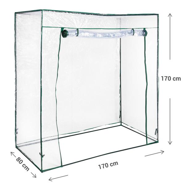 Folien-Gewächshaus, 170 x 170 x 80 cm, Stecksystem – Einfacher Aufbau, praktisches Gewächshaus für Garten & Balkon