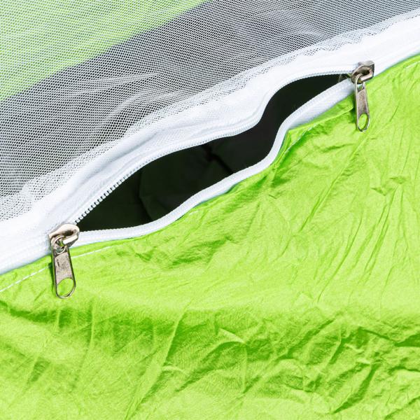 Hängematte mit Moskitonetz für ungestörte Nächte, 2,6 x 1,4 m, grün schwarz, Befestigung an Bäumen oder Ständern