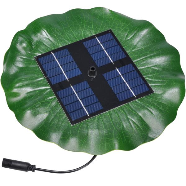 Teich-Springbrunnen in Blattform, solarbetrieben, 4 Sprüh-Aufsätzen