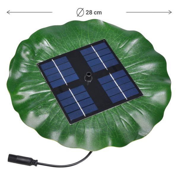 Teich-Springbrunnen in Blattform, solarbetrieben, 4 Sprüh-Aufsätzen