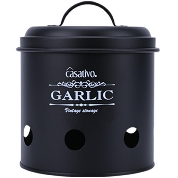 Stilvolle Vorratsbehälter, 3 Stück, Kartoffeln, Zwiebeln, Knoblauch, schwarz, praktische Aufbewahrungsbehälter mit Deckel und Luftlöchern