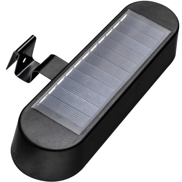 2er Set Solar-Dachrinnenbeleuchtung schwarz - 8 kalt-weisse LEDs, automatische Dämmerungsfunktion, IP44 wetterfest - ideal für Garten, Hof & Lager