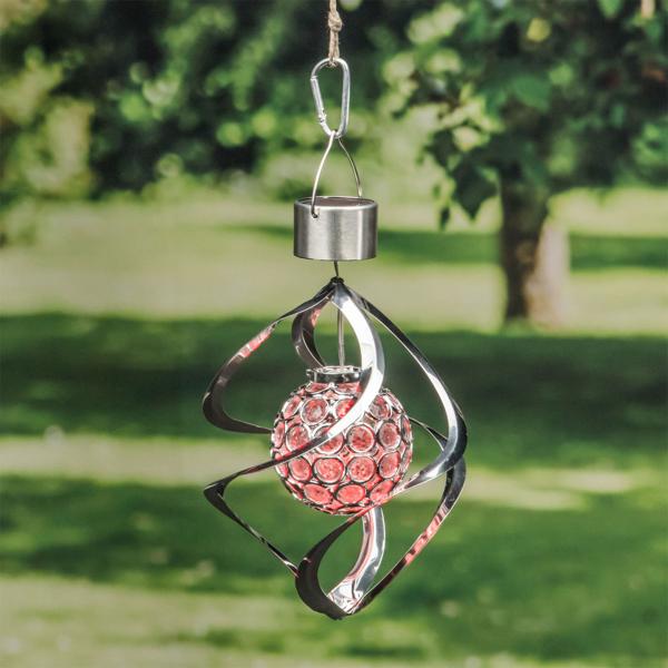 Solar-Windspiel mit Leuchtkugel, RGB, 16 x 23cm