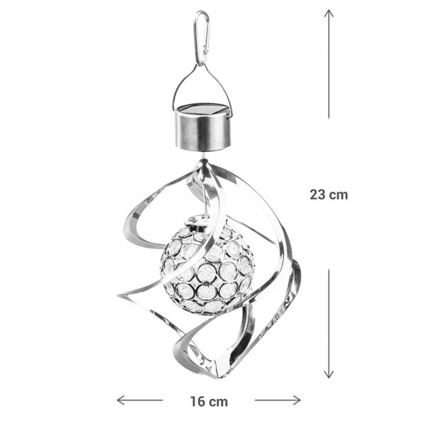 Solar-Windspiel mit Leuchtkugel, RGB, 16 x 23cm