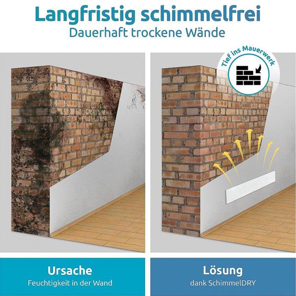 Effektives Schimmel Dry Set mit Basiselement & Erweiterungsmodul – Schimmelentferner, weiss mit innovativer Keramik-Wärmeplatte für trockene Wände