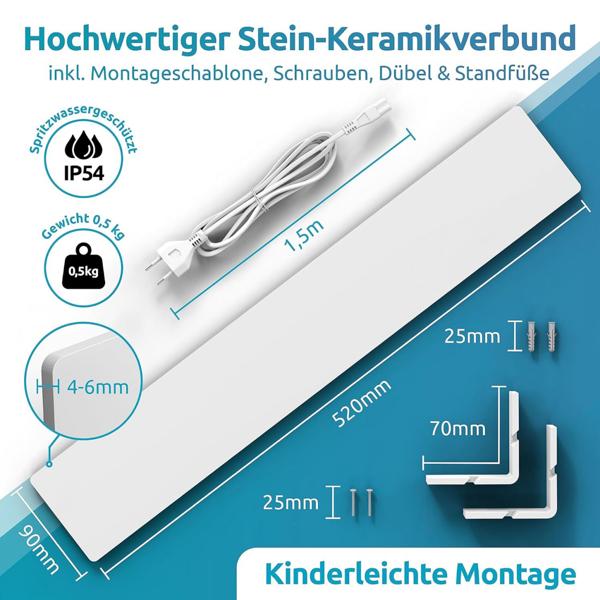 Effektives Schimmel Dry Set mit Basiselement & Erweiterungsmodul – Schimmelentferner, weiss mit innovativer Keramik-Wärmeplatte für trockene Wände