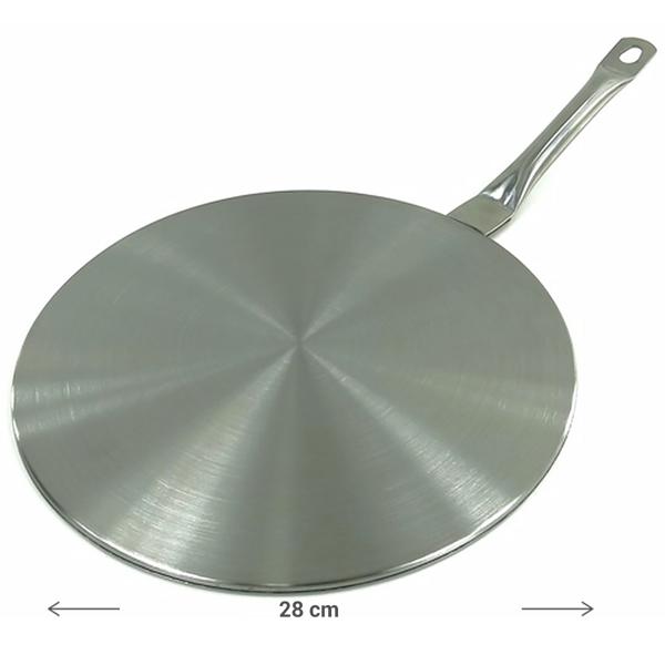 Universal Induktionsadapterplatten, 3er-Set, 14,5/19/28cm – Edelstahl, mit Griff, macht jedes Kochgeschirr induktionsfähig
