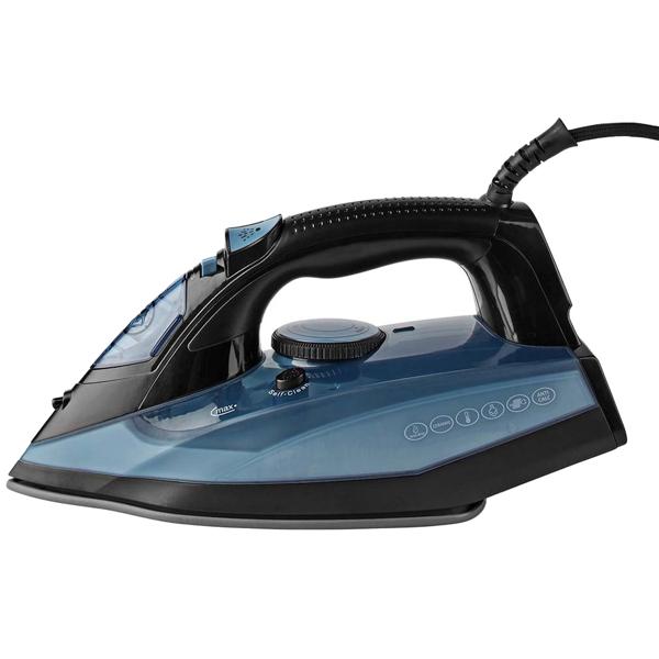 Leistungsstarkes Dampfbügeleisen mit Keramik-Bügelsohle, 2600 W, Anti-Kalk-System, 0,32 l Wassertank, vertikale Dampffunktion, blau-schwarz