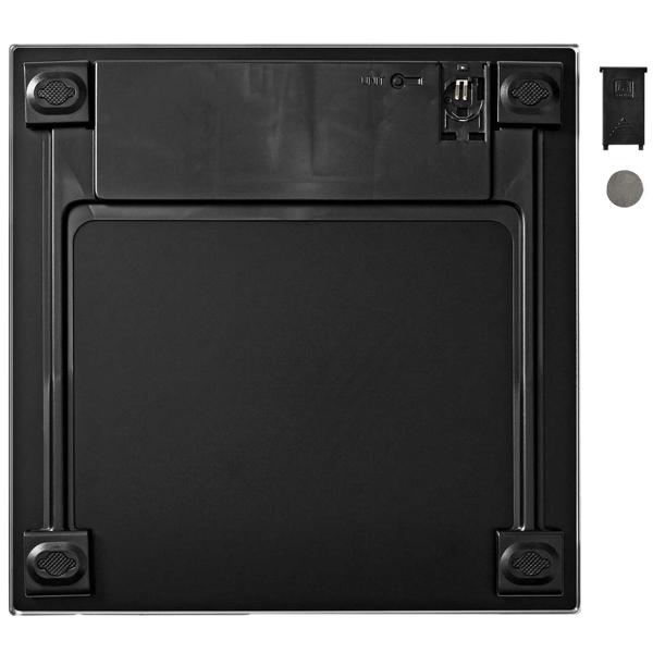 Elegante digitale Personenwaage mit grossem LCD-Display, präziser Messung, robustem Hartglas & rutschfester Oberfläche, 150 kg Tragkraft, schwarz