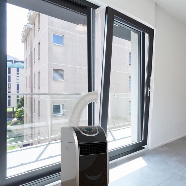 XXL Fenster Abdichtung für mobile Klimaanlagen, für den Abluftschlauch – Maximale Kühlung, einfache Montage, effektiv und robust