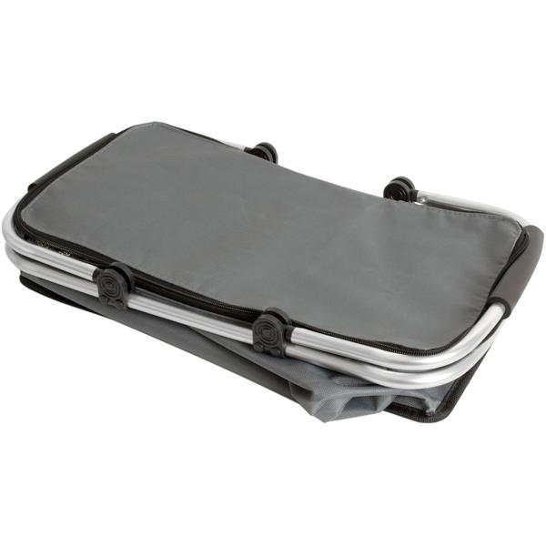 Robuster Thermo Einkaufskorb 30L grau, faltbar mit leichtem Alu-Rahmen - Hält Einkäufe perfekt kühl - Grosser stabiler Isolierkorb